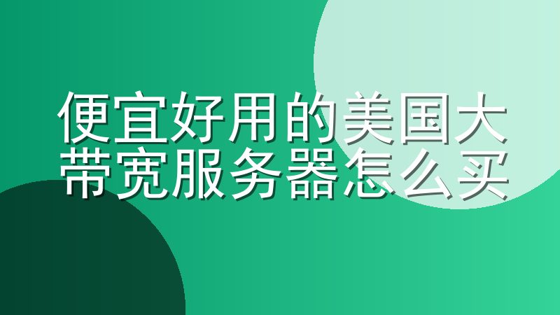 便宜好用的美国大带宽服务器怎么买-购买便宜好用的美国大带宽服务器